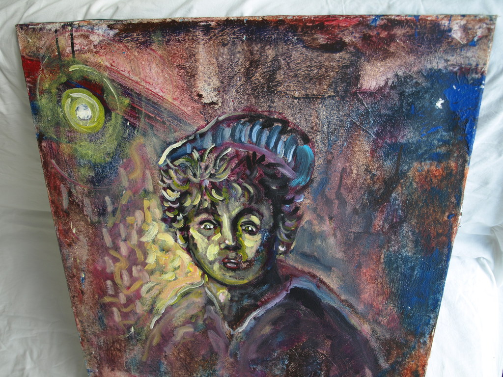 Onduidelijke signatuur : Acrylverf op doek , PORTRET – ca 2000 kopen? Bied vanaf 1!