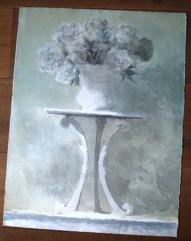 Mart Kempers, litho: bloemen in vaas, 1990, handgesigneerd, Aanbieding!!! kopen? Bied vanaf 90!
