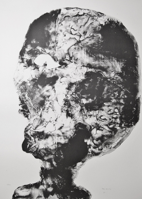 Armando museale litho 'Der Kopf' zwart - 1991 - oplage 50 ex - 160 x 120 cm. verkocht voor € 650!