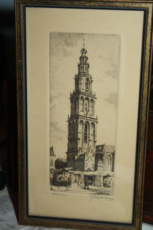 MARTINI TOREN GRONINGEN met MARKTPLEIN van ROODENBURG verkocht voor € 35!