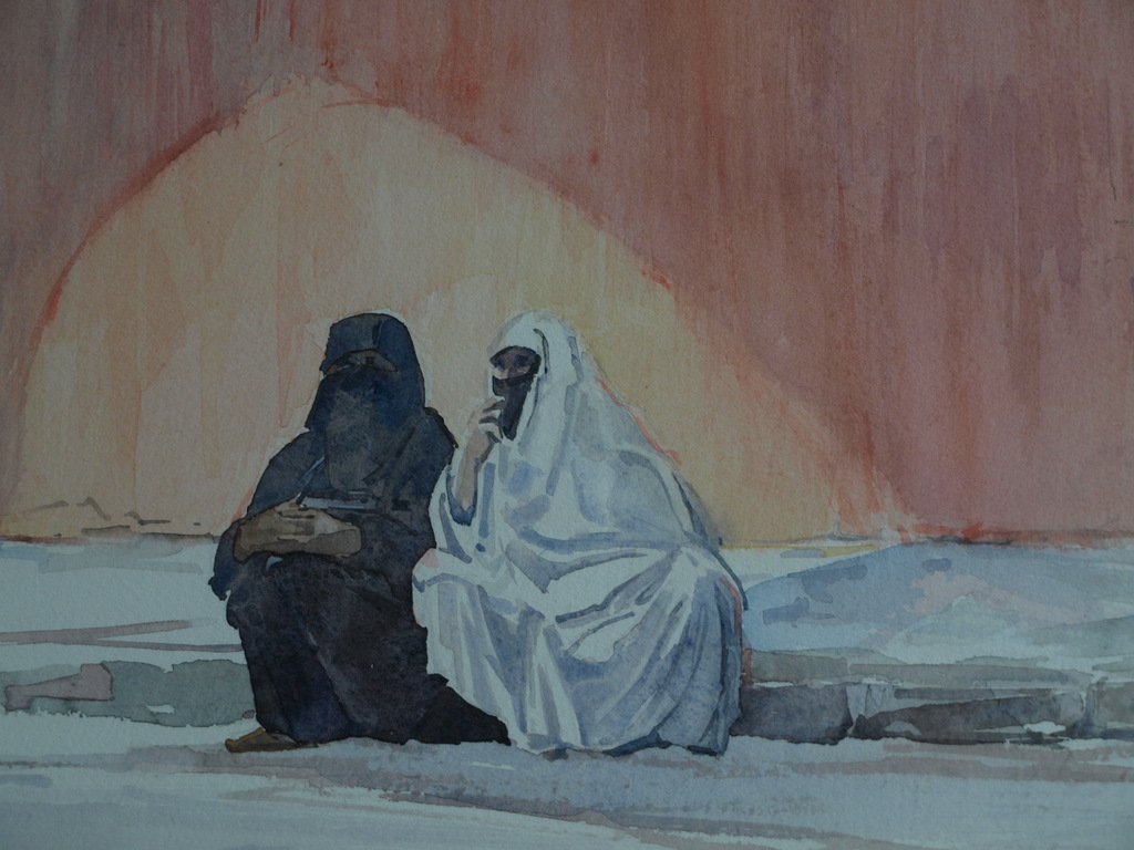 Nico Schelvis : Aquarel – Le mur / Maroc – gesigneerd & ingelijst - 2000 kopen? Bied vanaf 1!