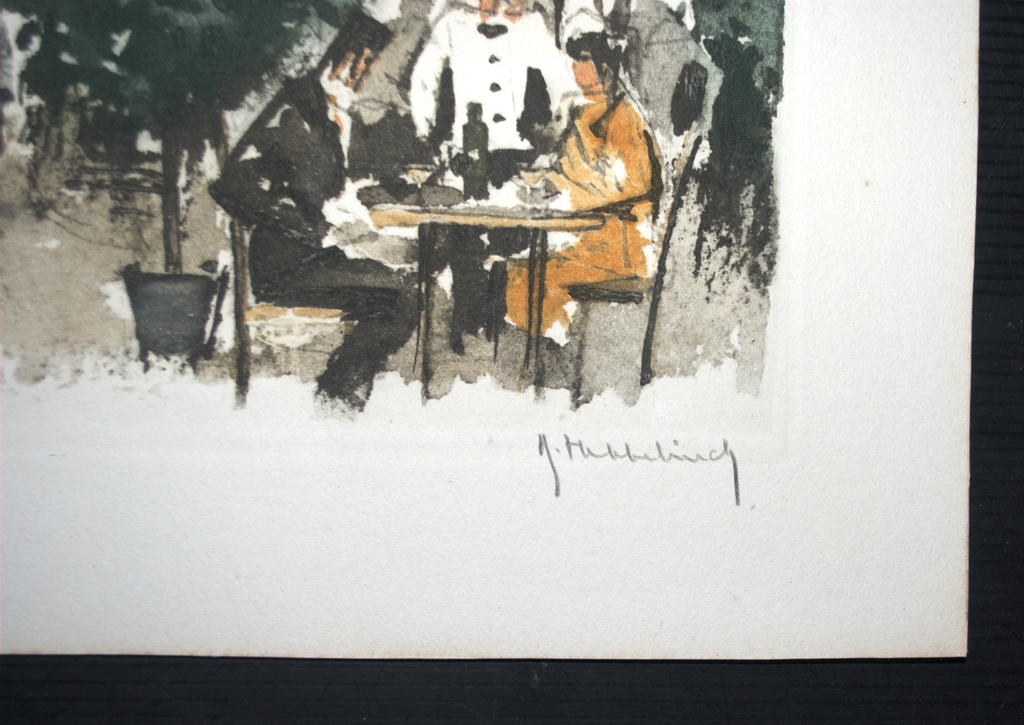 Parijs, Place du Tertre - ets met aquatint - oplage 100   kopen? Bied vanaf 35!