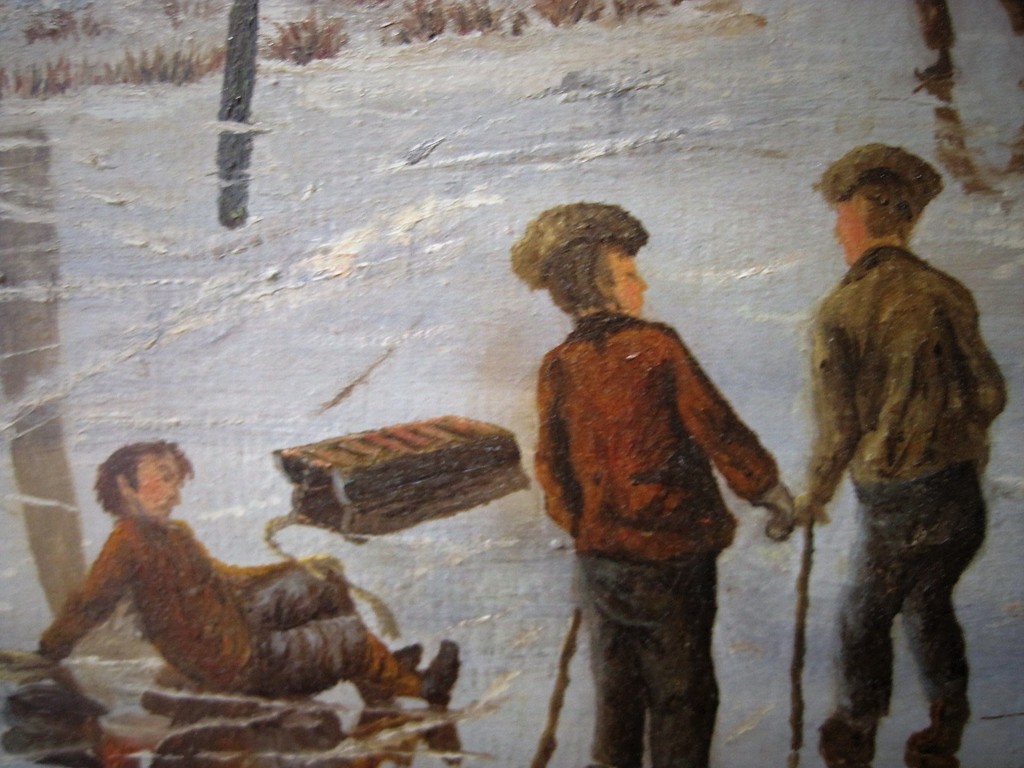 Groot oud Hollands "Winterlandschap met schaatsers en molen" gesigneerd r.o.  kopen? Bied vanaf 1!