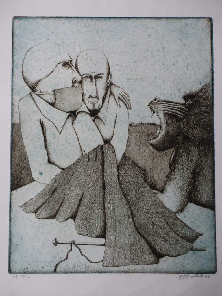 Sjef Henderickx, Bizarre scene met baviaan, Kleurets kopen? Bied vanaf 35!