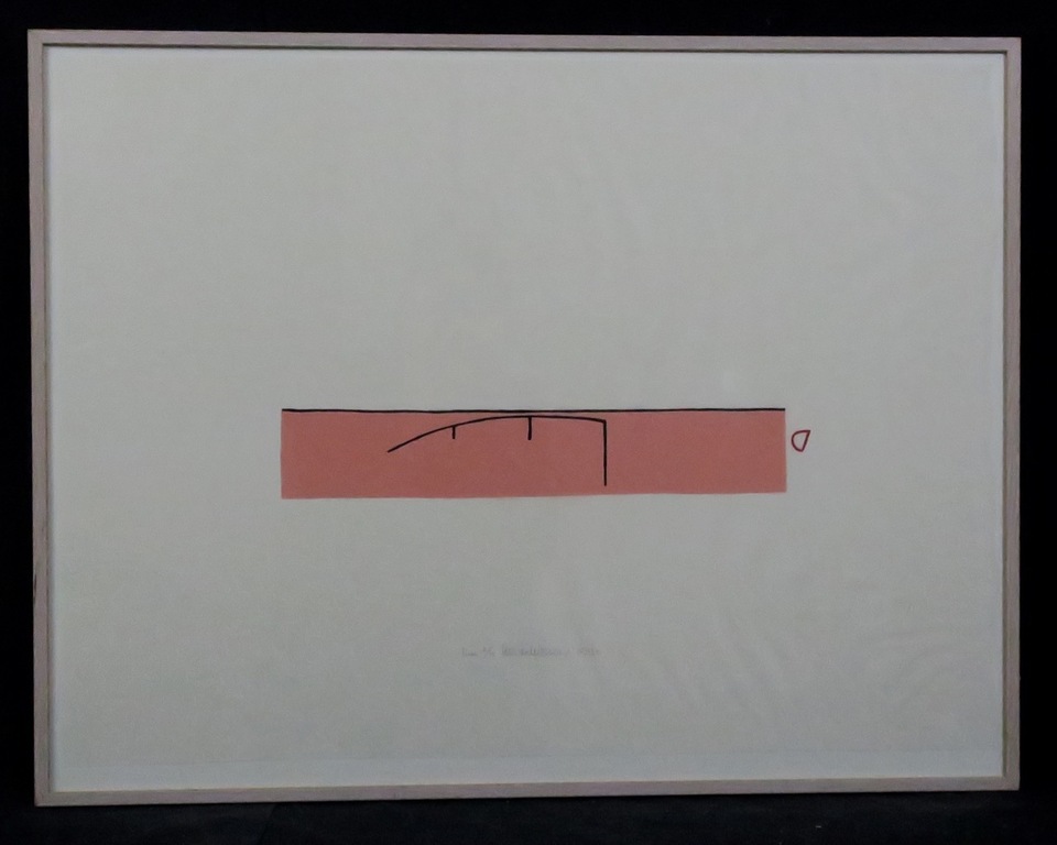 Cees Andriessen: Lino op Japans papier, Zonder titel - Ingelijst verkocht voor € 35!