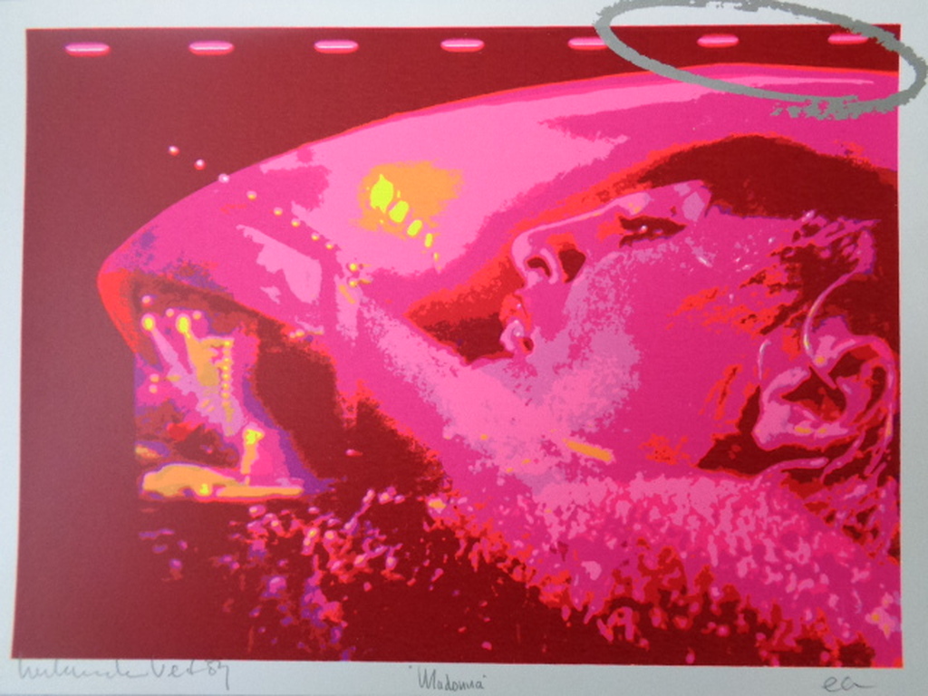 Henk van der Vet, HANDGESIGNEERDE Zeefdruk MADONNA kopen? Bied vanaf 14!