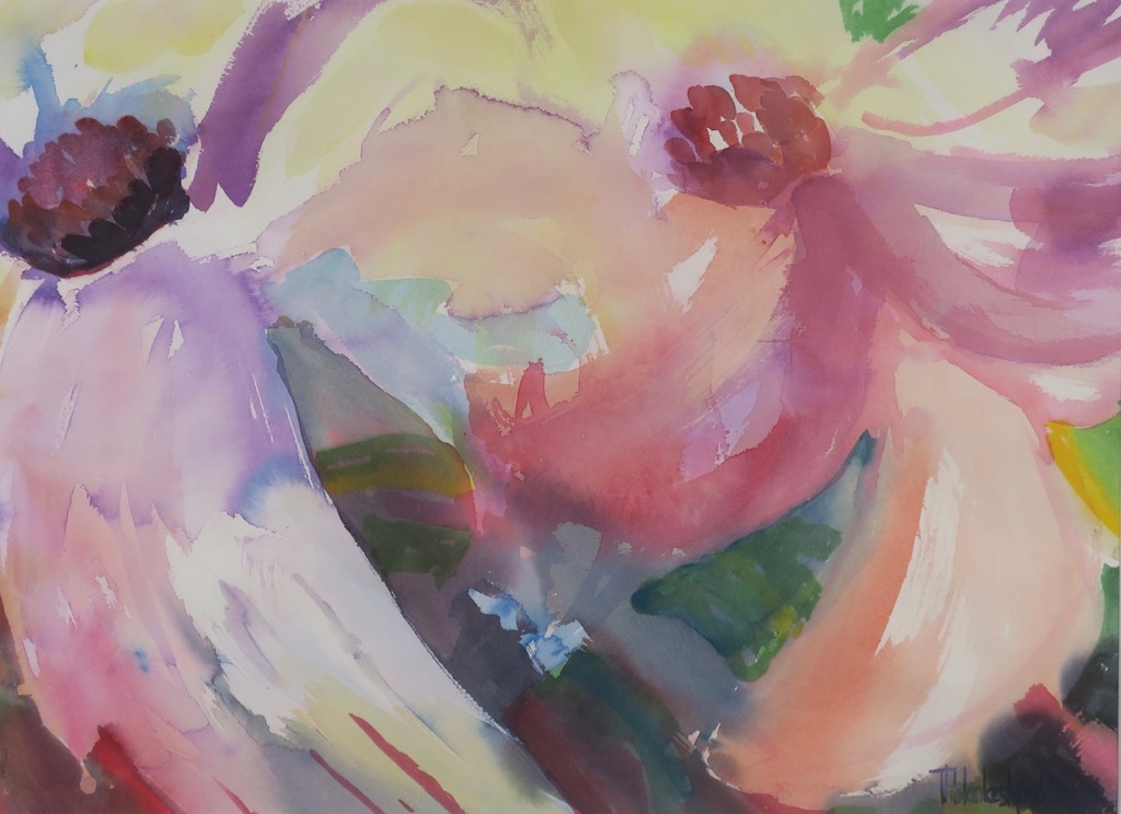Theo Blankestijn: Aquarel, Bloem compositie - Ingelijst kopen? Bied vanaf 40!