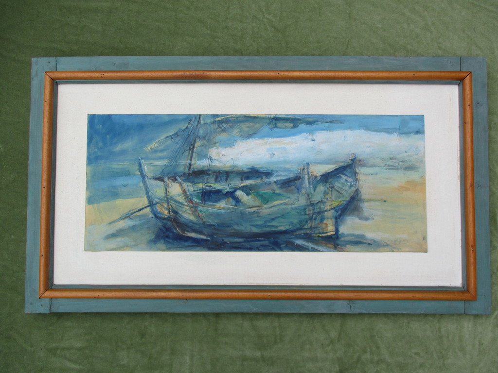 Jan Jonges: Gouache, Boten Spanje kopen? Bied vanaf 125!