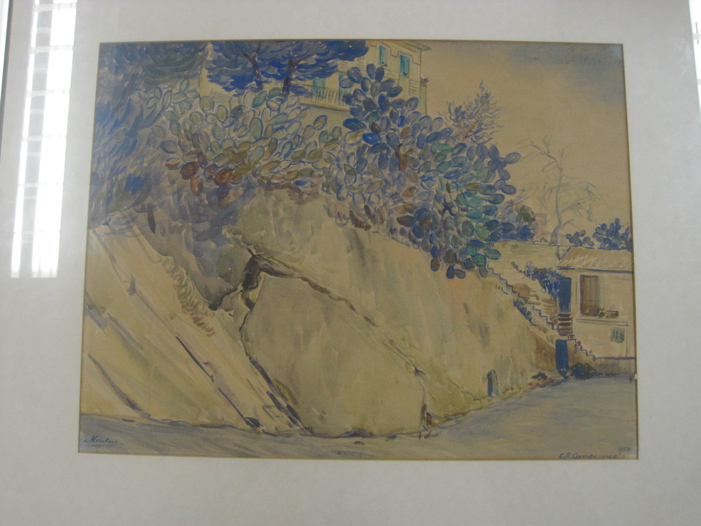 Ger Langeweg 1891-1970 aquarel "Menton" gesigneerd 1950 kopen? Bied vanaf 1!