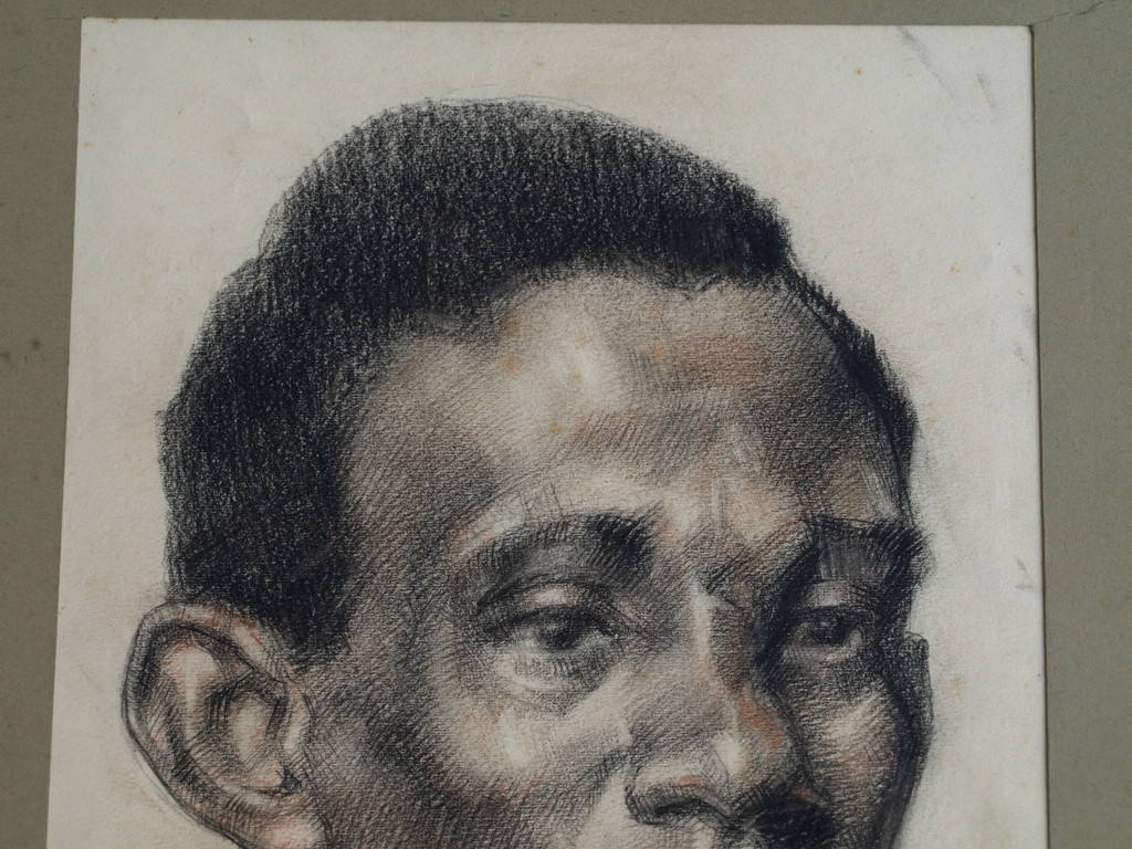 Elias Smalhout : Tekening , Portret zwarte man – ca 1920  kopen? Bied vanaf 1!