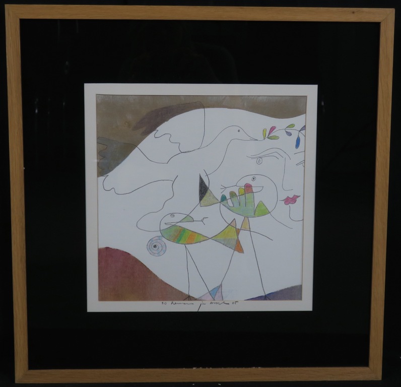 Bertine Bosch - Herman Jan Bosch: Gemengde techniek op doek, Etoile d'amour - Ingelijst kopen? Bied vanaf 1!