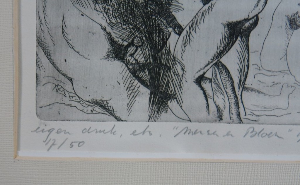 Marinus Boezem: Ets en aquatint, Mens en bloem kopen? Bied vanaf 1!