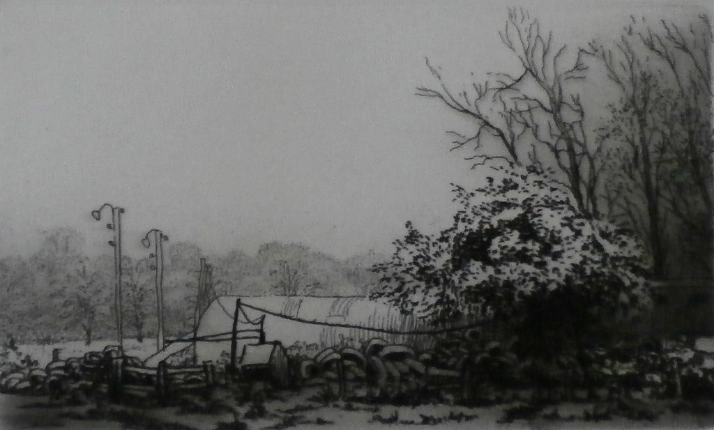 Gerard van Rooy - ets: Mereveld - 1974 verkocht voor € 45!