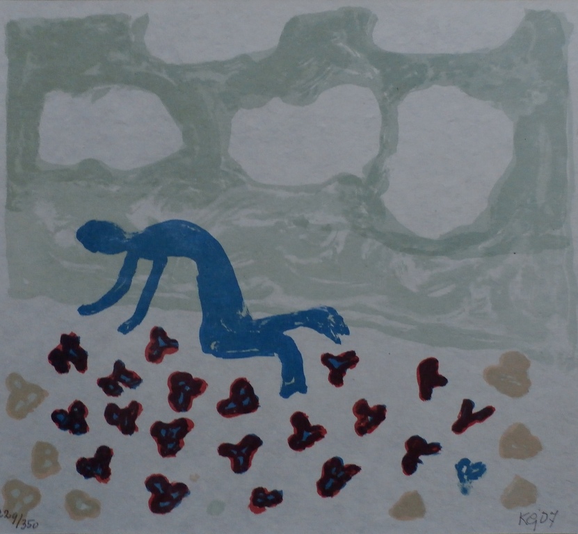 Klaas Gubbels, litho: Het Knielen, handgesigneerd en genummerd, 2007 kopen? Bied vanaf 95!