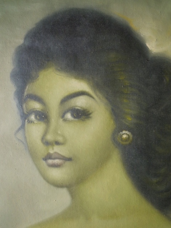 Gesigneerd olieverf schilderij - 70 x 50 cm van Indische dame. kopen? Bied vanaf 150!