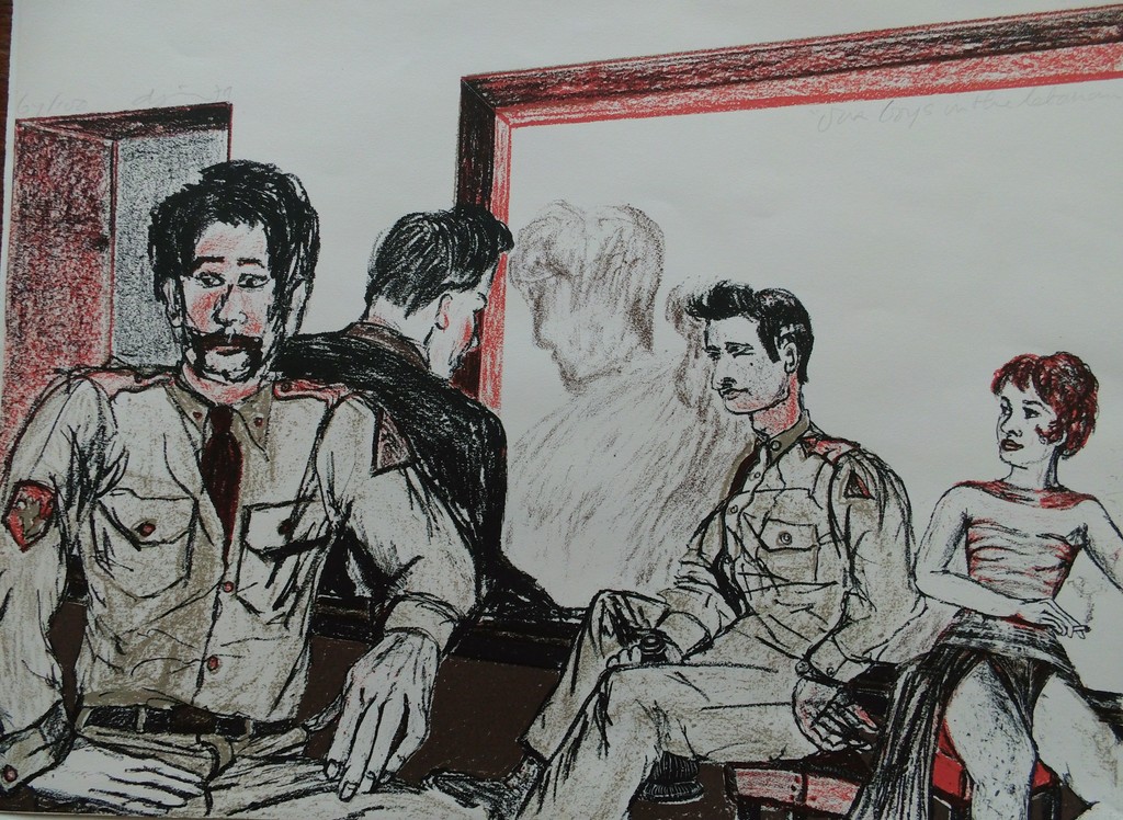 Jacqueline de Jong zeefdruk onze boys in Lebanon historisch document verkocht voor € 45!