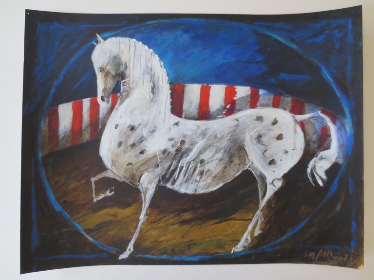 Evert van Hemert ( 1952) - gouache/aquarel - parade -1987 verkocht voor € 180!