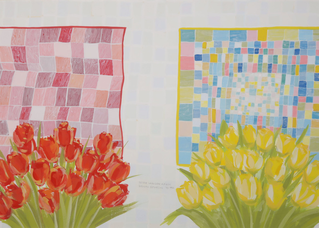 Peter van den Akker: Gouache, Gruppo sportivo verkocht voor € 40!