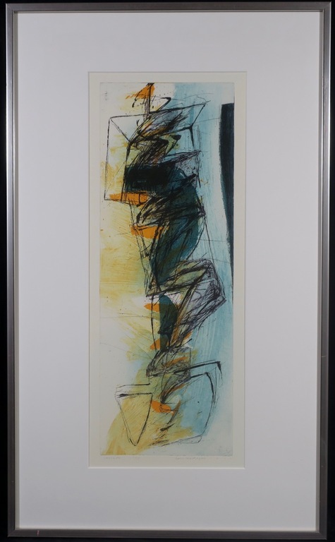 Hans Vredegoor: Ets en Aquatint, Cascade - Ingelijst verkocht voor € 35!