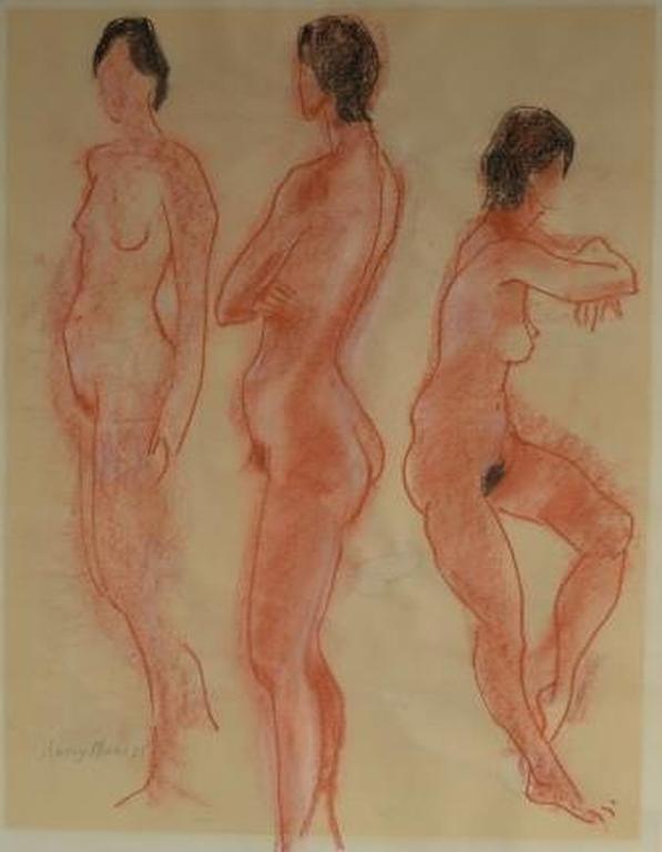 Harry Maas, 3 naakten - pastel, 1975  70 x 80  verkocht voor € 120!