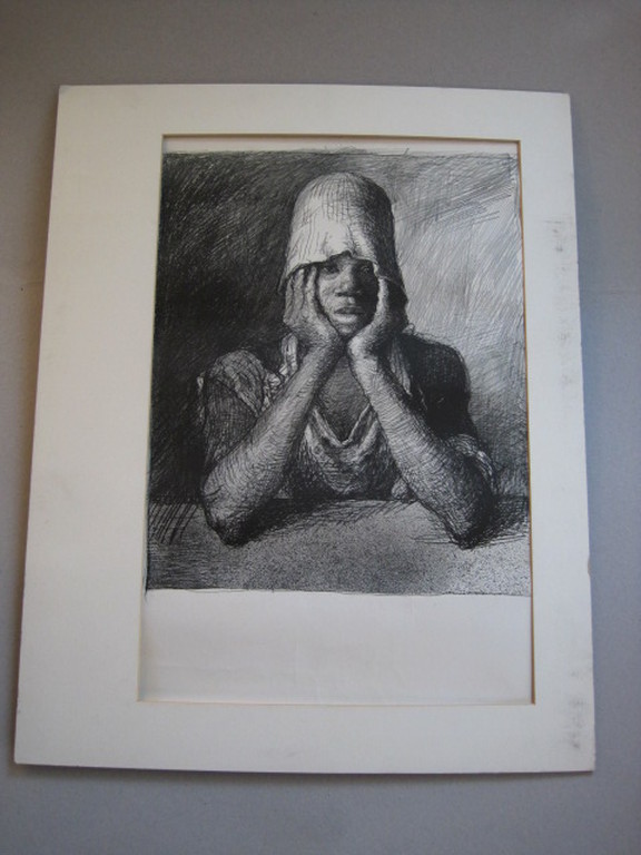 Aat Veldhoen (1934-) grote litho "meisje met hoed" gesigneerd 1964 kopen? Bied vanaf 1!