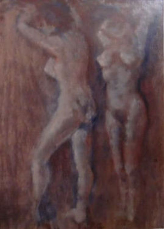 Harry Maas, naaktstudie olie op board, 30 x 40, gesigneerd verkocht voor € 50!