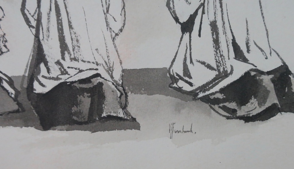 Klaas Fernhout: Lot met 4 tekeningen en 2 aquarellen, Misdienaars kopen? Bied vanaf 1!