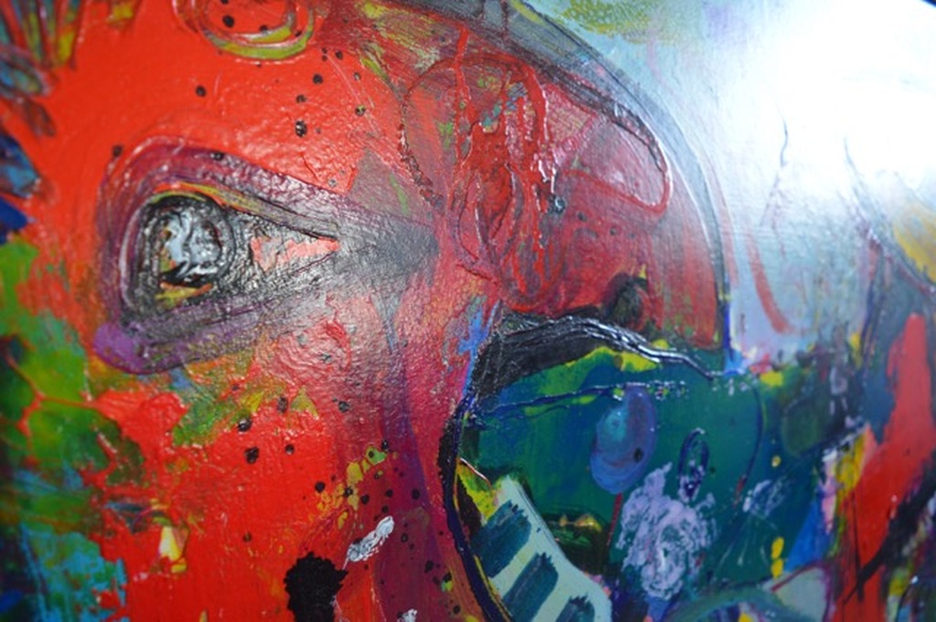 Jan te Wierik - gemengde techniek op paneel - 'samen er op uit' kopen? Bied vanaf 2900!