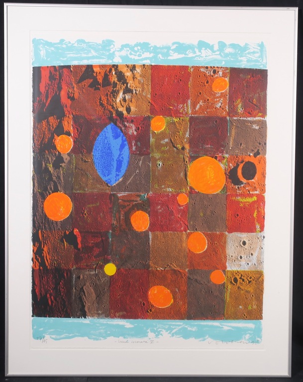 Jelis van Dolderen: Zeefdruk, Luna colorata V - Ingelijst verkocht voor € 35!