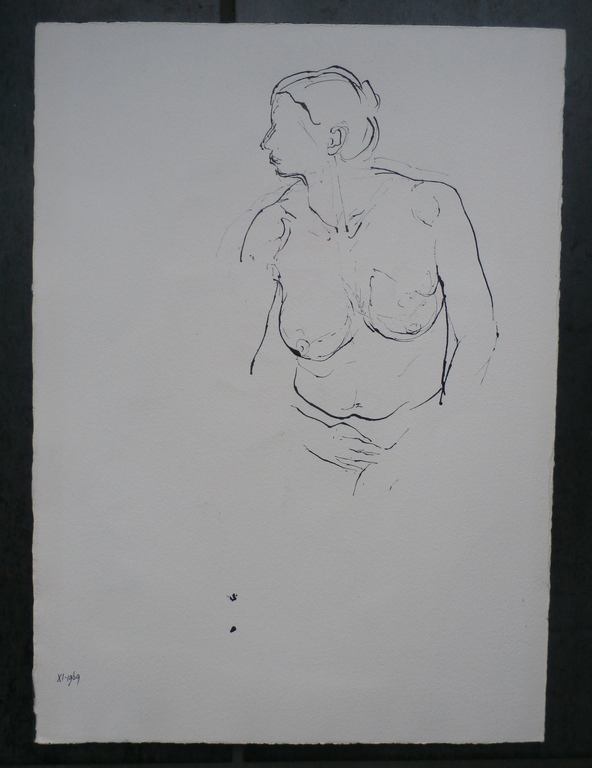 Jaap Hillenius - Pastel + naakttekening op achterzijde kopen? Bied vanaf 160!