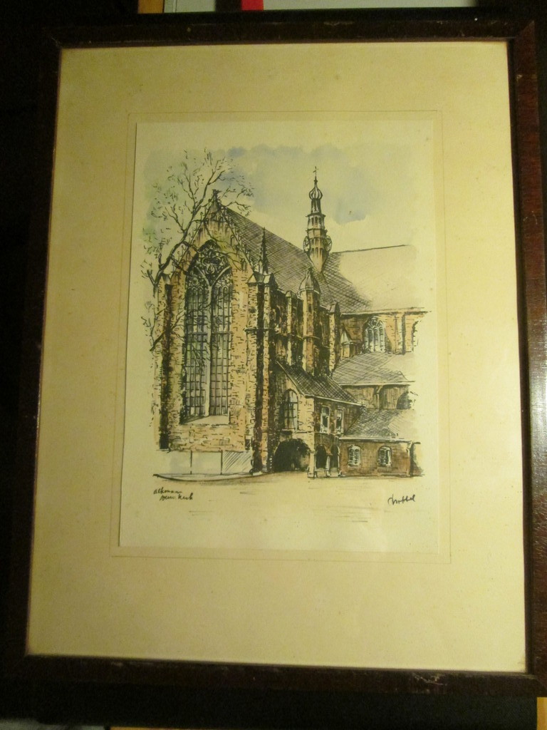 Bonefacius (Bob) Brobbel, tekening/aquarel  van Hervormde Kerk  Alkmaar kopen? Bied vanaf 20!