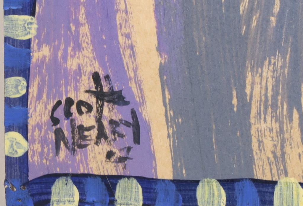 Scott Neary: Acryl op papier, Blue Bouquet kopen? Bied vanaf 40!