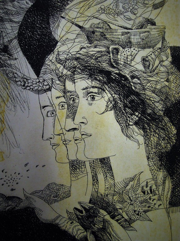 Grafische meester Bulgarije Stoimen Stoilov (1944-) Litho "Life's struggle" ges kopen? Bied vanaf 1!