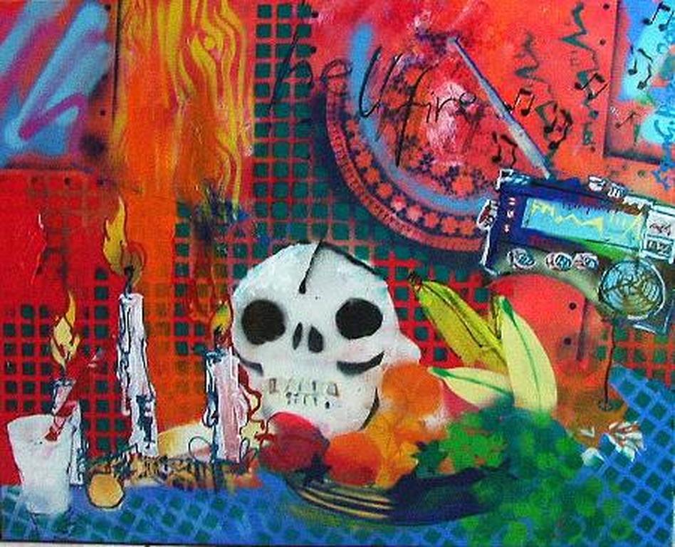 Espen Greger Hagen, acryl op linnen, Hellfire verkocht voor € 750!