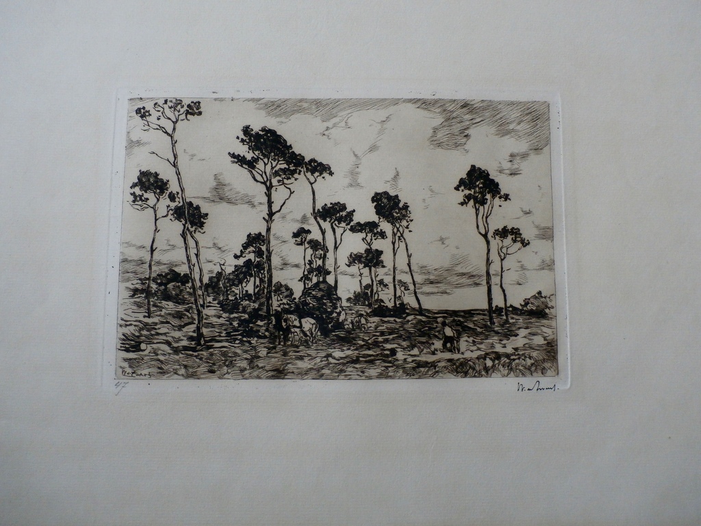 Willem de Zwart - Ets: Hakhout laden 3 verkocht voor € 55!