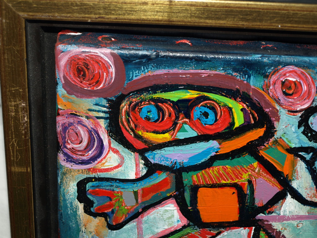 Jasper Banen (1962) – Acryl op doek – ‘Kinderen’  - Gesigneerd & ingelijst –1997 kopen? Bied vanaf 50!