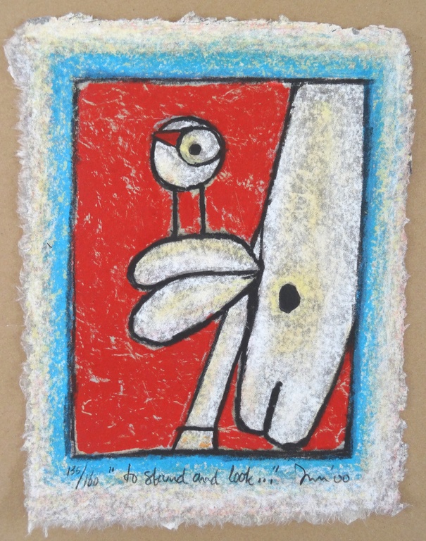 Hans Innemee, Zeefdruk, ''to stand and look'' verkocht voor € 80!