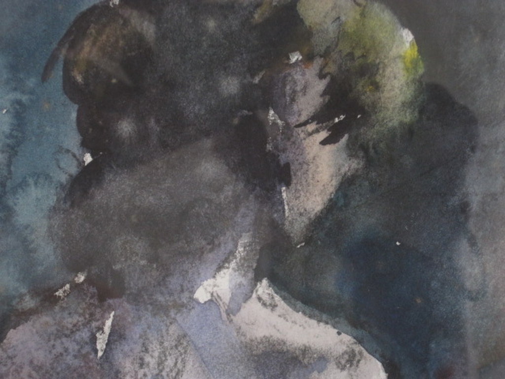 Aquarel "staand naakt" van Haarlemse impressionist Jan van der Veer 1912-2001 verkocht voor € 41!