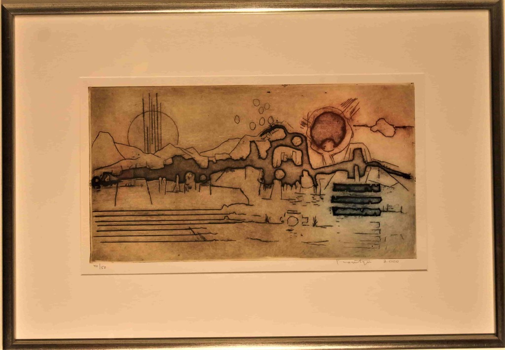 Jan Montyn, kleuren ets Les berges du Mekong II kopen? Bied vanaf 295!