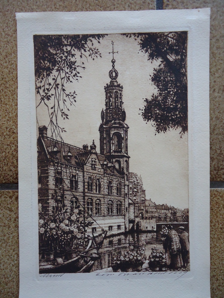 Cornelis Brandenburg ( 1884 - 1954 ) - ets - Munt. kopen? Bied vanaf 1!