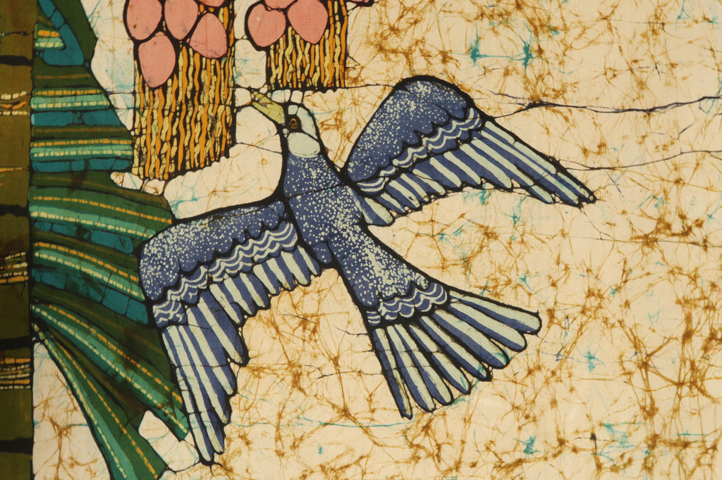 Onbekend gesigneerd: Batik op doek, Palm - Ingelijst (Zeer groot) kopen? Bied vanaf 75!
