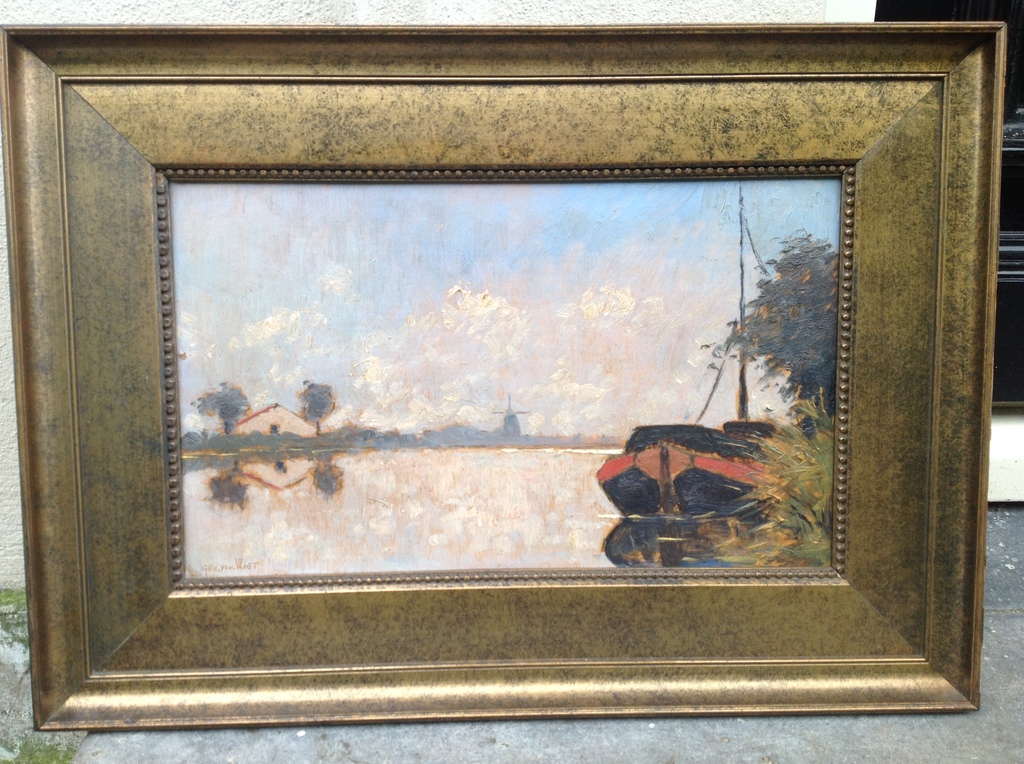 Ger van Vliet, landschap met molen  kopen? Bied vanaf 100!