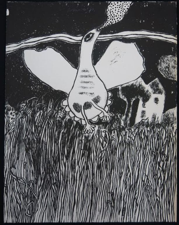 Corneille: Litho, Vogel (zwart wit) kopen? Bied vanaf 100!