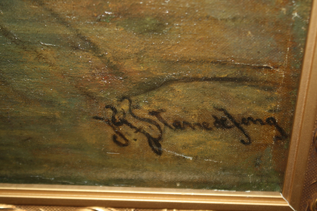 DAMES MET RODE DOEK - STERRE DE JONG  - LARENSE SCHOOL kopen? Bied vanaf 375!