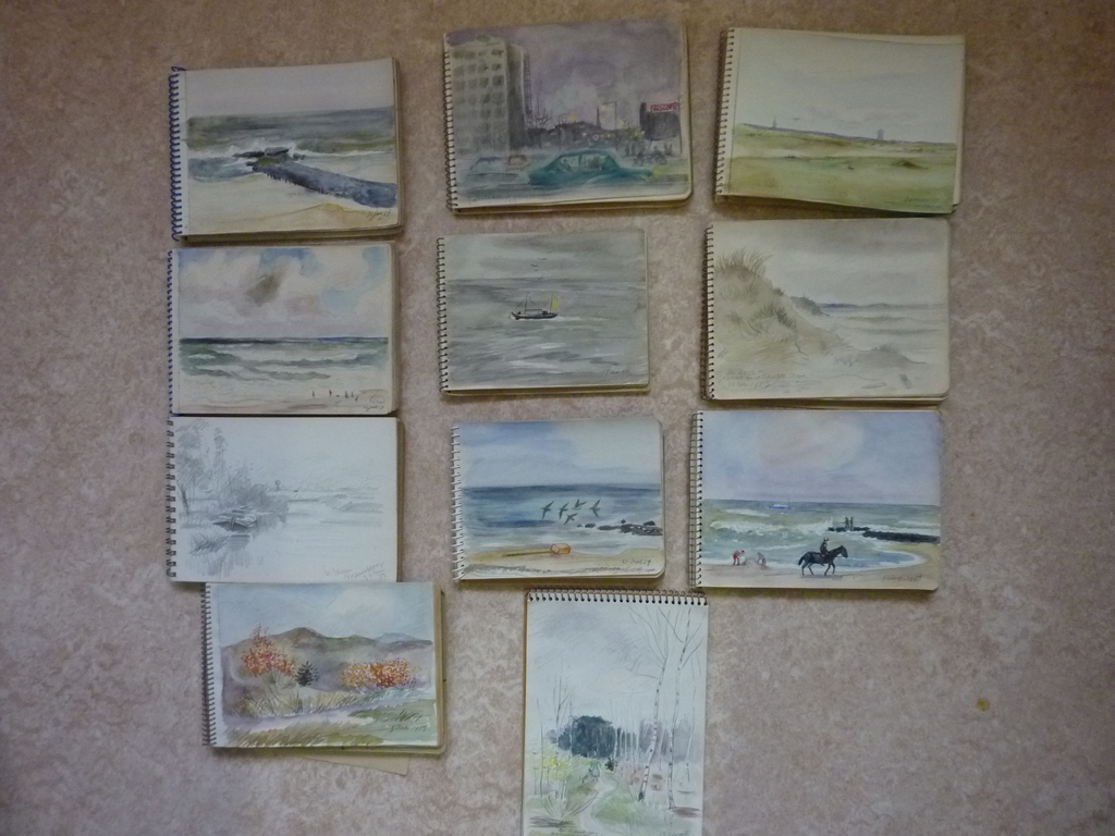 Han Krug - 11 schetsboeken met ca. 300 tekeningen / aquarellen 1954 - 1959 kopen? Bied vanaf 500!