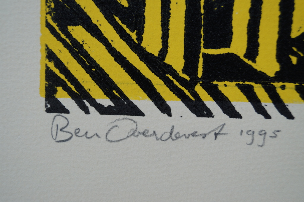 Ben Overdevest - gesigneerde linosnede -  kopen? Bied vanaf 1!