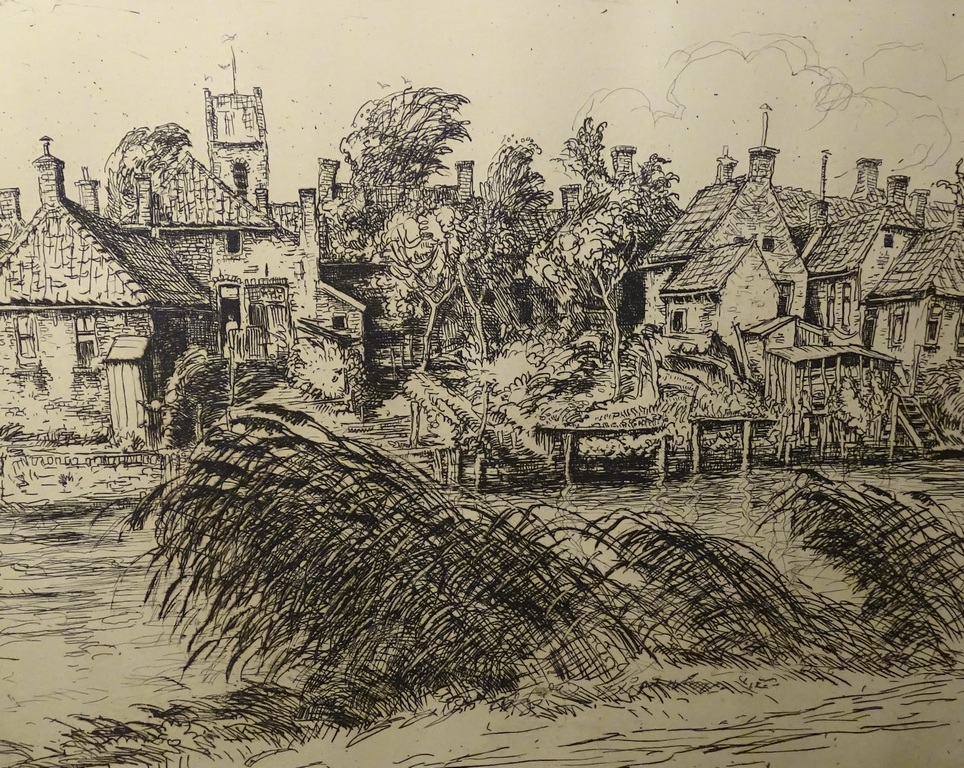 Johan Dijkstra (1896-1978) -- Ets -- Groninger Diep kopen? Bied vanaf 50!