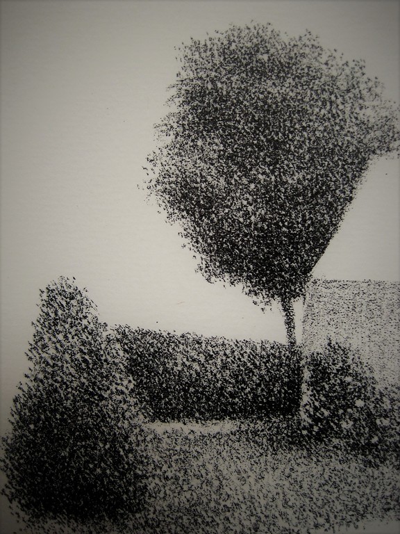 Typisch verstild werk van Metten Koornstra 1912-1978 Litho &quot;man in landschap&quot; MK kopen? Bied vanaf 1!