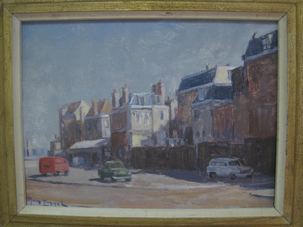 Jan Engel - olieverf - "Amsterdam Prins Hendrikkade" - verstild realisme gesgrd kopen? Bied vanaf 1!