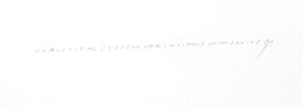 Wim Smits: Blinddruk op papier, Analytical system variations - Ingelijst kopen? Bied vanaf 150!